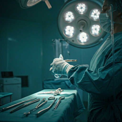 Precision surgical equipment in a sterile operating theatre